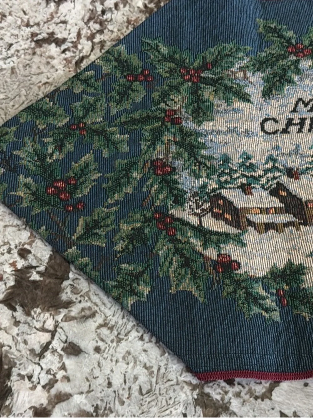 Classic Santa Tapestry Wall Art - Red and White 6 foot table runner